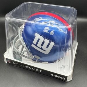 Saquon Barkley Signed New York Giants Riddell‎ NFL Mini Helmet Autographed 26